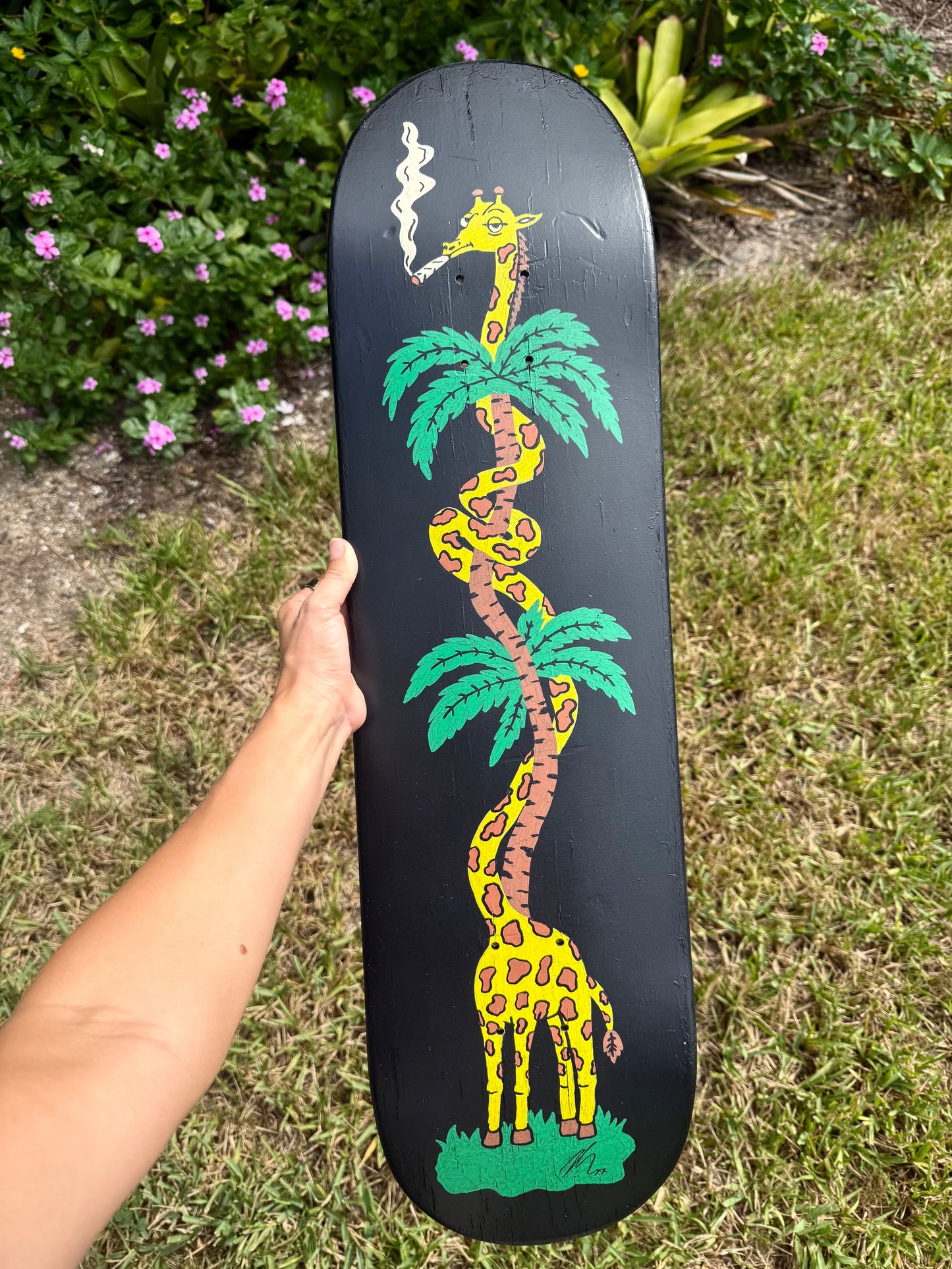 Smokey the Giraffe custom painted board