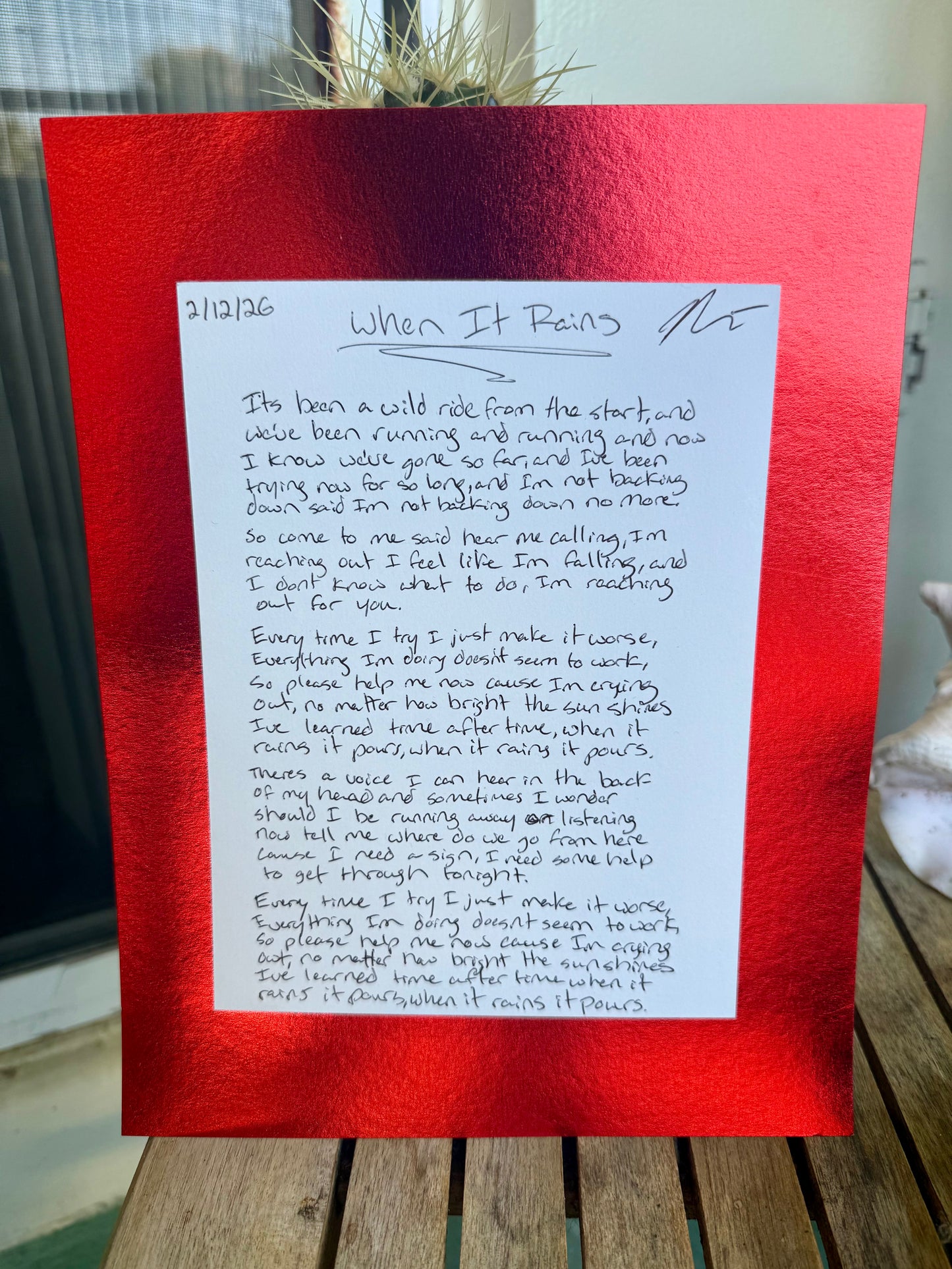 When It Rains Hand Written Lyrics